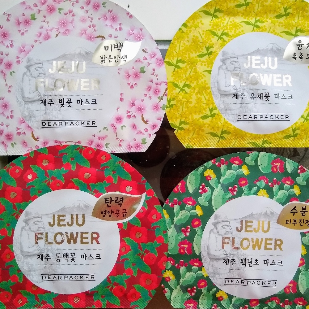 Dearpacker Jeju Flower 4-mask Set Sheetmasks